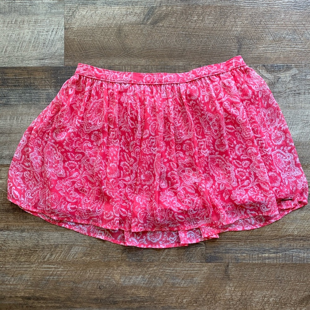 A&F WMNs M Coral Double Layer Mini Skirt